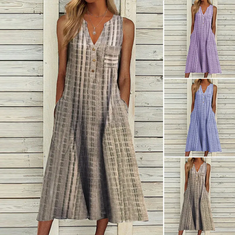Elegant v-neck sleeveless dress - perfect for all occasions