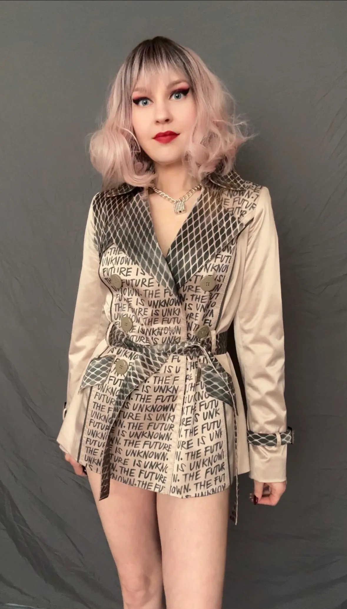 THE FUTURE IS UNKNOWN Womens Trench Coat, X-Small