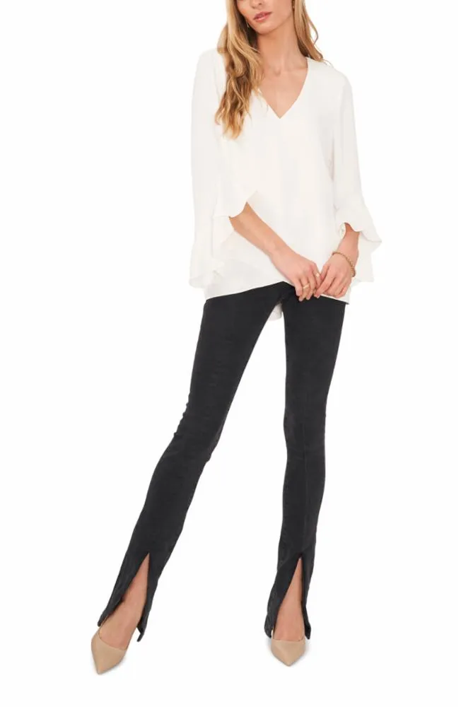 Vince Camuto Apparel Women's Flutter Slv Vnk Tunic White Reg